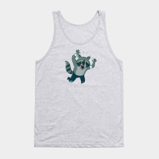 Funny Mexican Rabid Raccoon Luchador Wrestler Sketch Drawing Tank Top